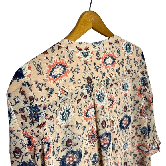 MAEVE Anthropologie Viola V Neck Chiffon Damask Paisley Print Boho Blouse - Picture 5 of 10